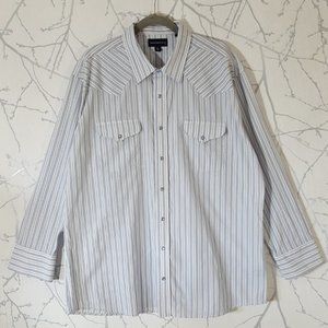 Panhandle Slim White Striped Pearl Snap Western Shirt
